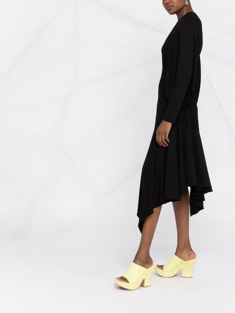 Loewe o1y1025 Midi Dress in Black Size S / US 4 / IT 40 - 4 Thumbnail