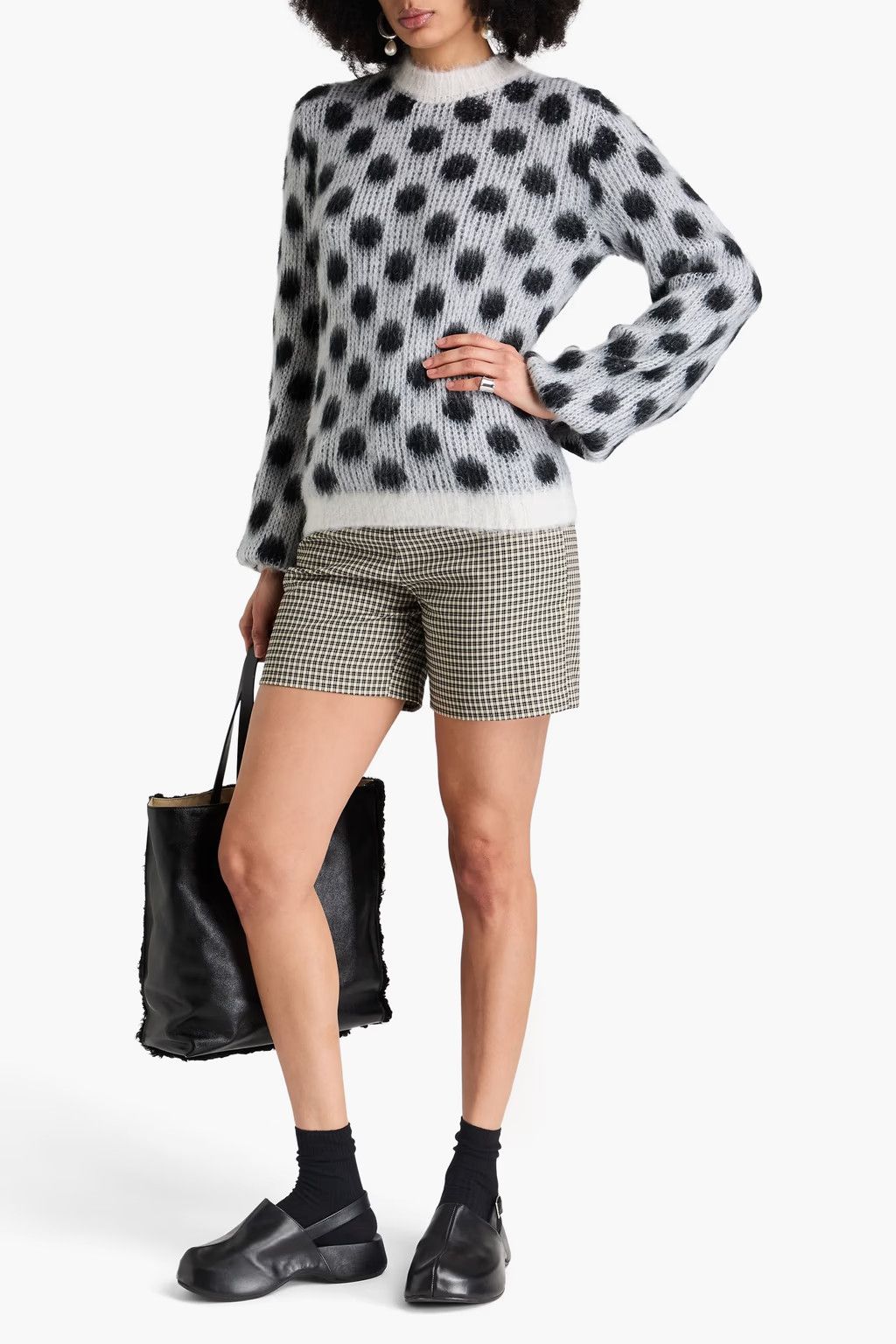 Marni o1y1125 Crewneck Sweater in White/Black Size M / US 6-8 / IT 42-44 - 3 Thumbnail