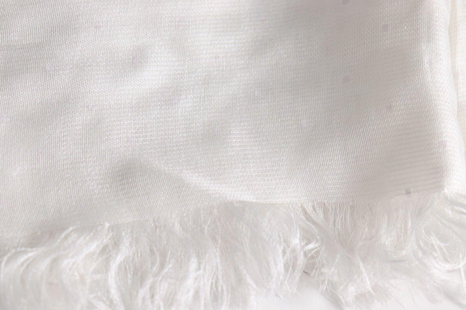 Dries Van Noten Dries Van Noten 50" x 50" Square White Scarf Dotted Silk Size ONE SIZE - 5 Thumbnail