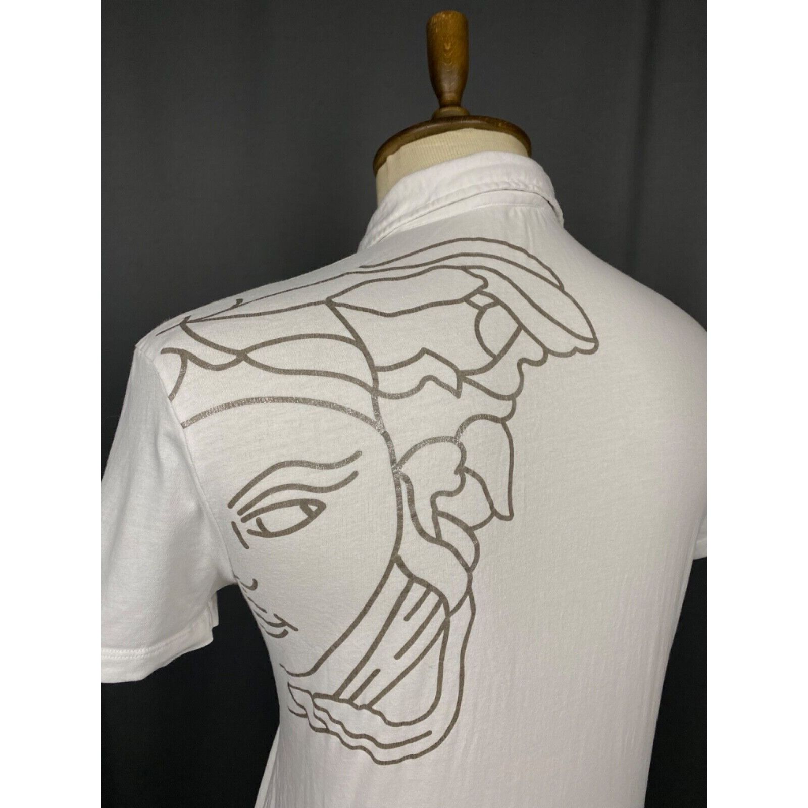 Versace Gianni Versace Big Back Medusa Logo Men's White Polo T-Shirt Size US M / EU 48-50 / 2 - 1 Thumbnail