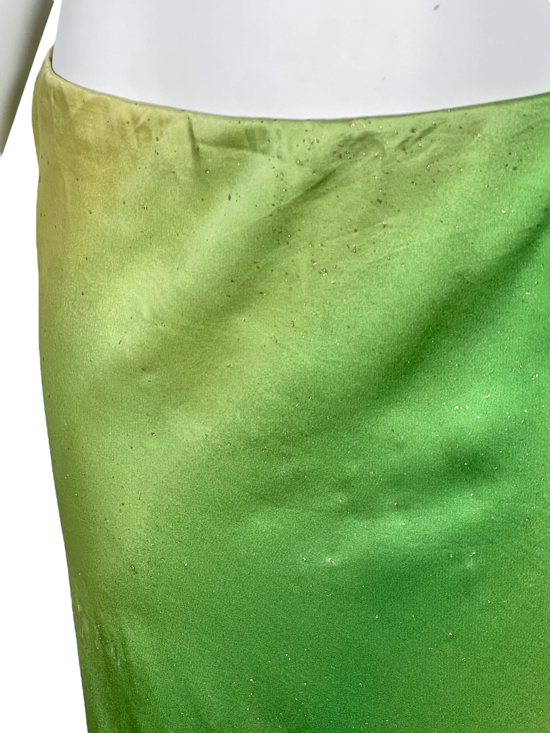 Roberto Cavalli Roberto Cavalli 1990s Green-to-gold Silk Maxi Skirt. Size 28" / US 6 / IT 42 - 7 Thumbnail