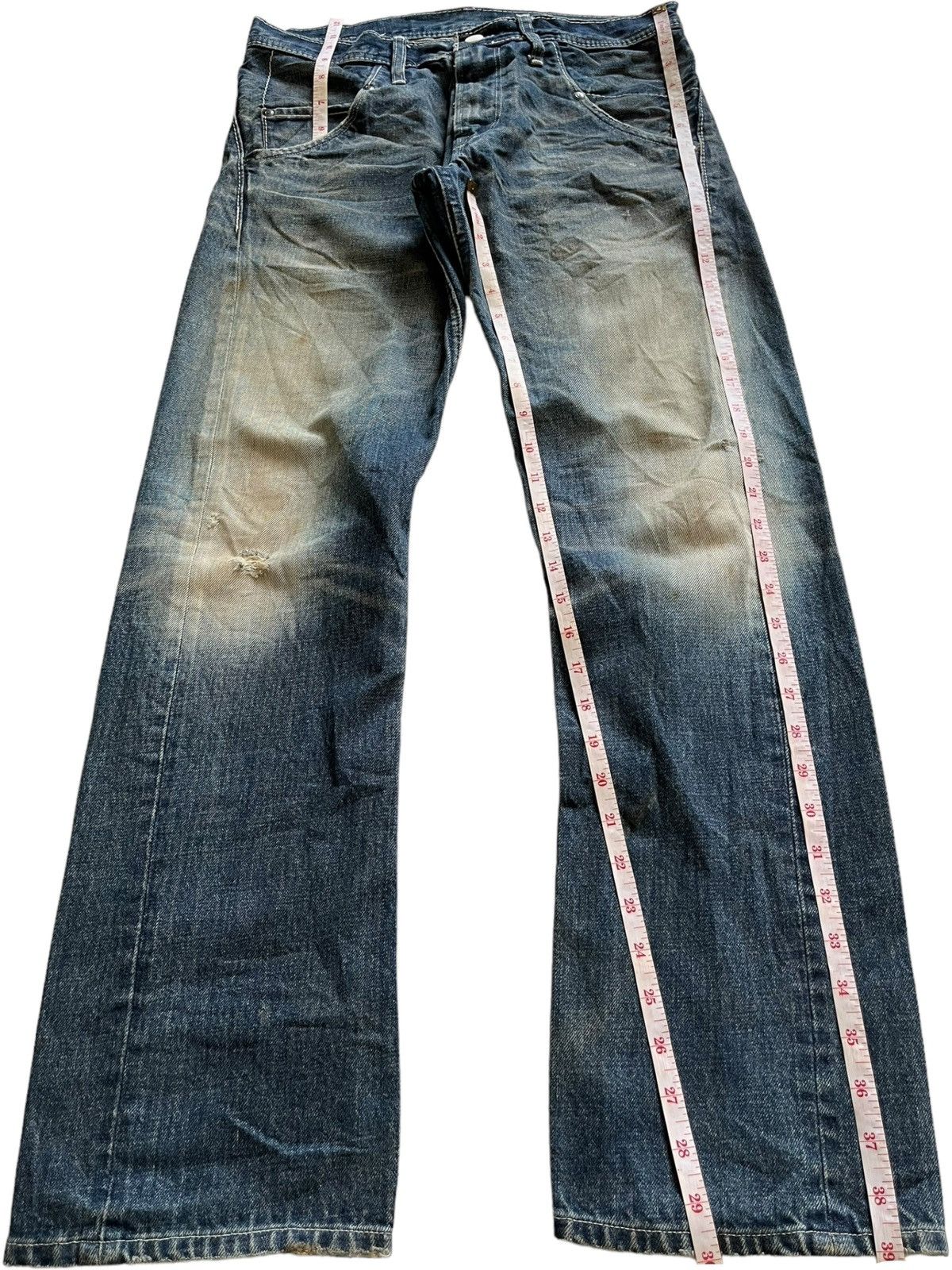 Japanese Brand Vintage Japanese Brand Mud Wash Distressed Loose Jeans Size US 31 - 12 Thumbnail