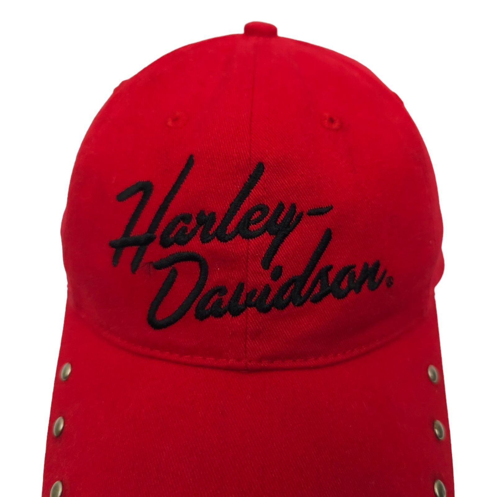 Harley Davidson Harley Davidson Embroidered Red Adjustable Tuck Strap Cap Size ONE SIZE - 10 Thumbnail