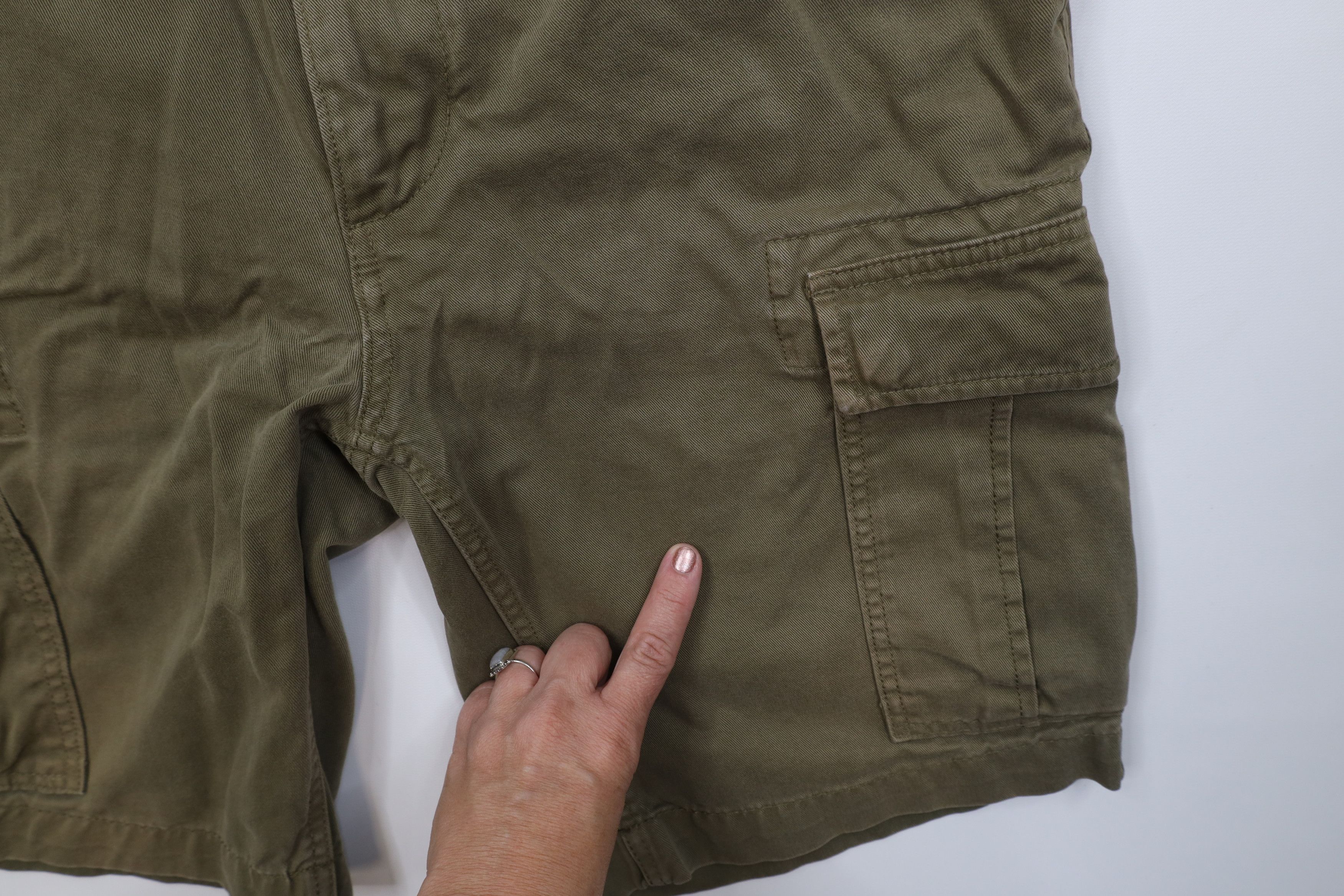 Lands' End Vintage 90s Lands End Heavyweight Cargo Shorts Green Cotton Size US 36 / EU 52 - 7 Thumbnail