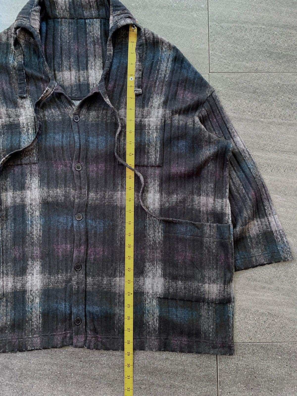 Yohji Yamamoto FREE TAX! Y's Shadow Plaid Knitted Laces Shirt Size US M / EU 48-50 / 2 - 10 Thumbnail