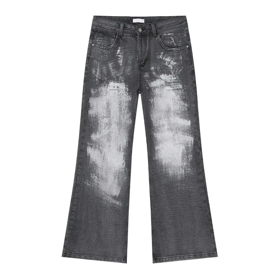 Japanese Brand Retro loose straight leg casual painted jeans Size US 32 / EU 48 - 5 Thumbnail