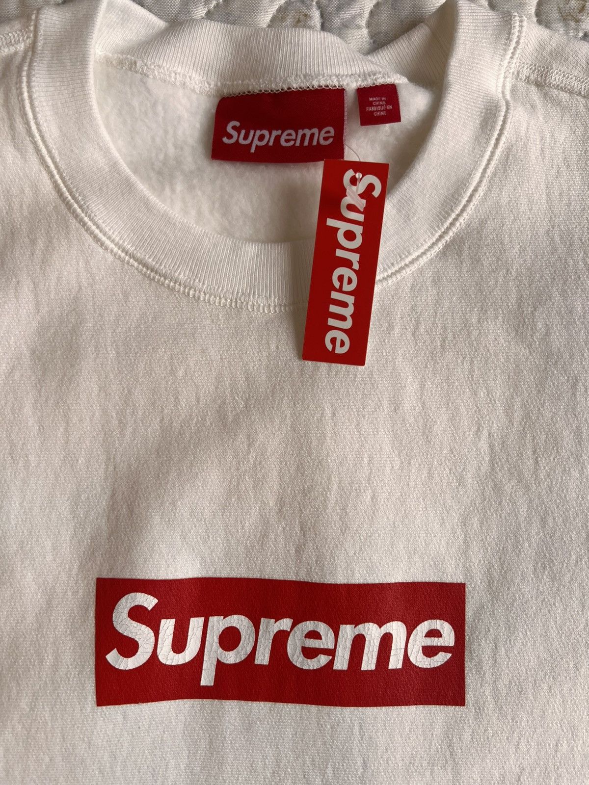 Supreme M Supreme washed box logo 25crewneck white hoodie sweatshirt Size US M / EU 48-50 / 2 - 21 Thumbnail