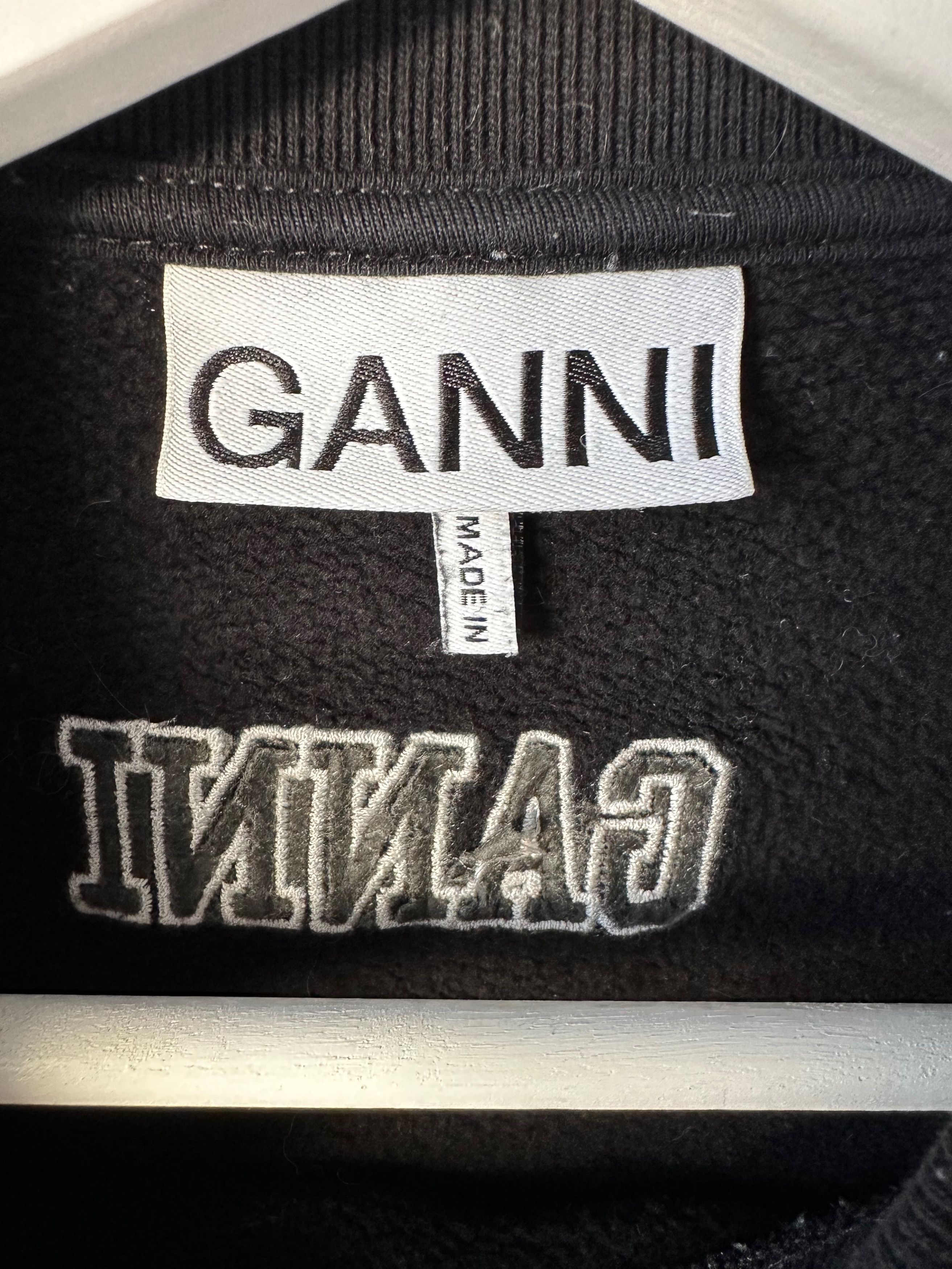 Ganni Ganni Software Black Sweatshirt Black Logo Balloon Sleeve Size M / US 6-8 / IT 42-44 - 6 Thumbnail
