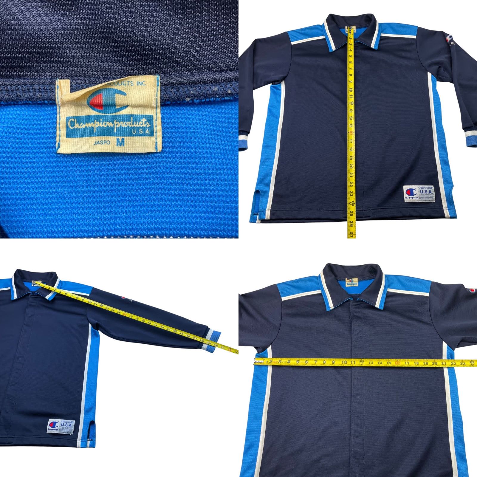 Champion VINTAGE Champion Jaspo Men’s Full Zip Kanji Track Jacket Blue USA Medium Size US M / EU 48-50 / 2 - 8 Thumbnail