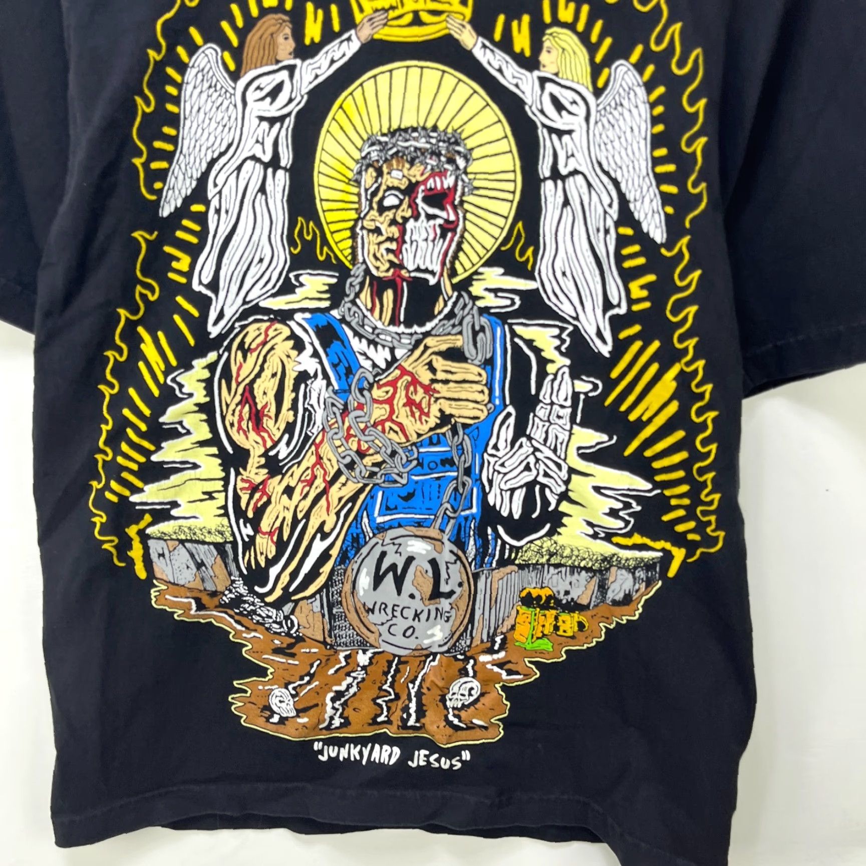Warren Lotas Warren Lotas Junkyard Jesus Graphic T-Shirt M Black Men T-Shirt Brand Warren Lotas Shirt Short Sleeve Crew Neck Vintage No Size US M / EU 48-50 / 2 - 2 Thumbnail