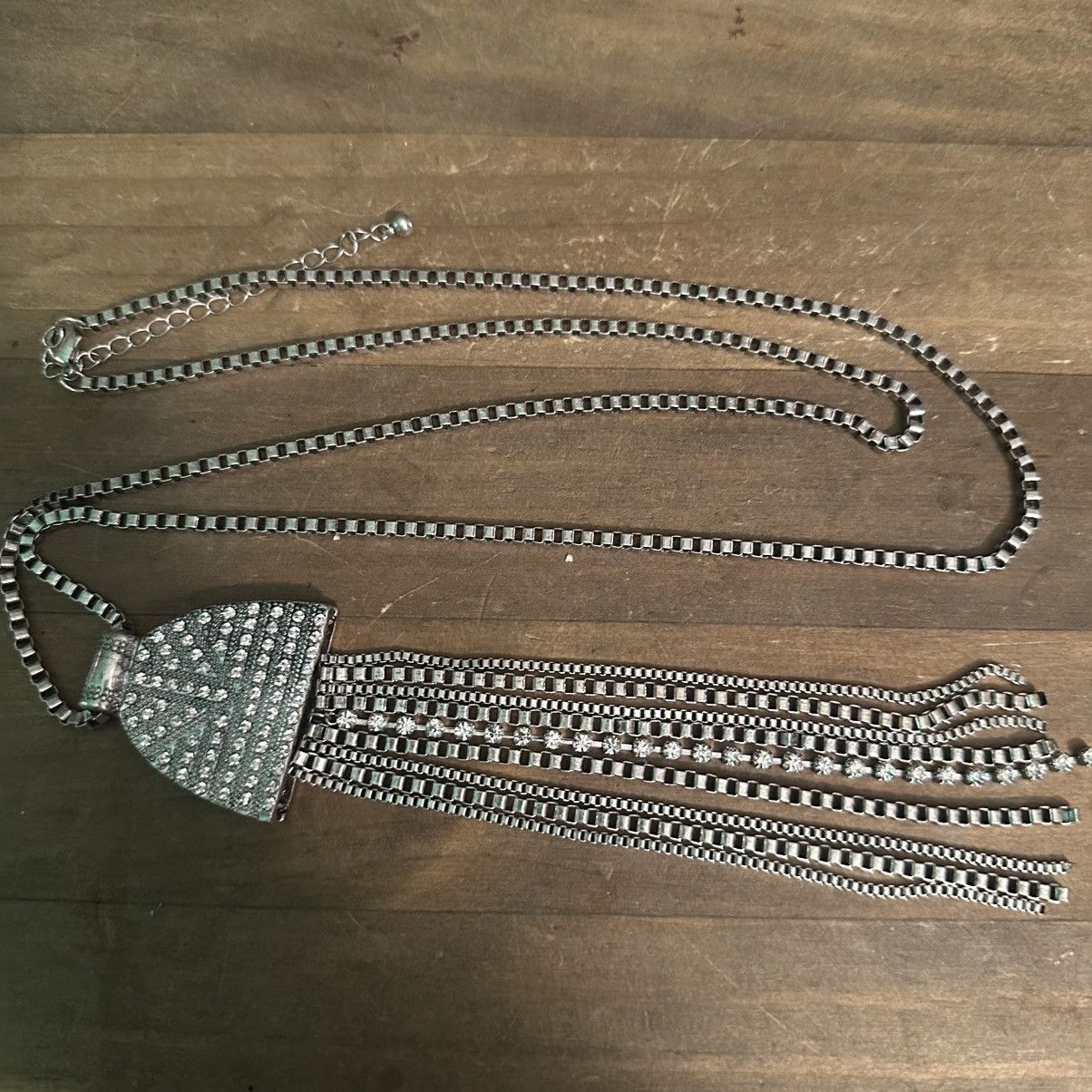 Chicos Chico’s long chain crystal chain tassel pendant necklace Size ONE SIZE - 2 Thumbnail
