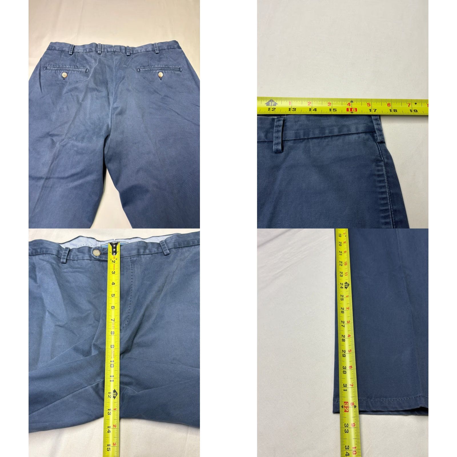 Peter Millar Peter Millar Mens 34X32 Navy Blue Pima Cotton Chino Pants Straight Leg Flat Size US 34 / EU 50 - 8 Thumbnail