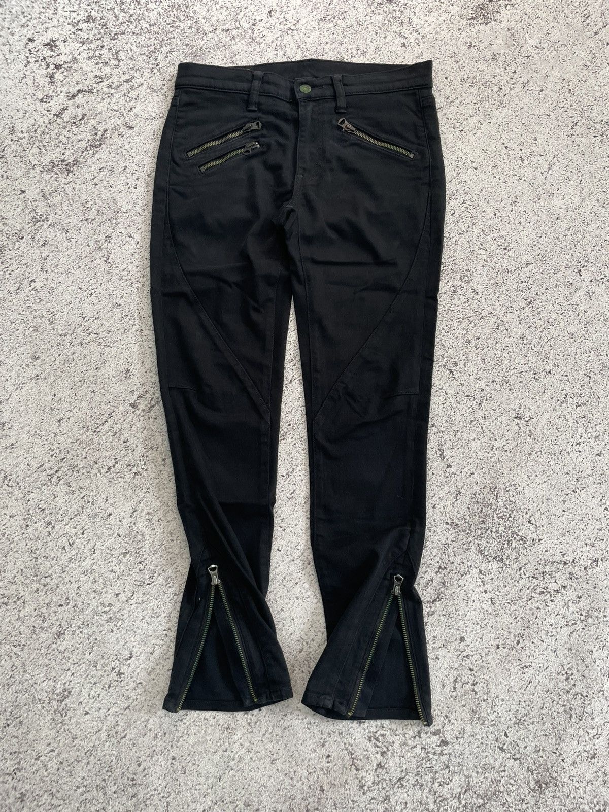 Ralph Lauren Ralph Lauren Black Skinny Jeans Tompkins Multi Zipper Punk Size US 27 - 3 Thumbnail