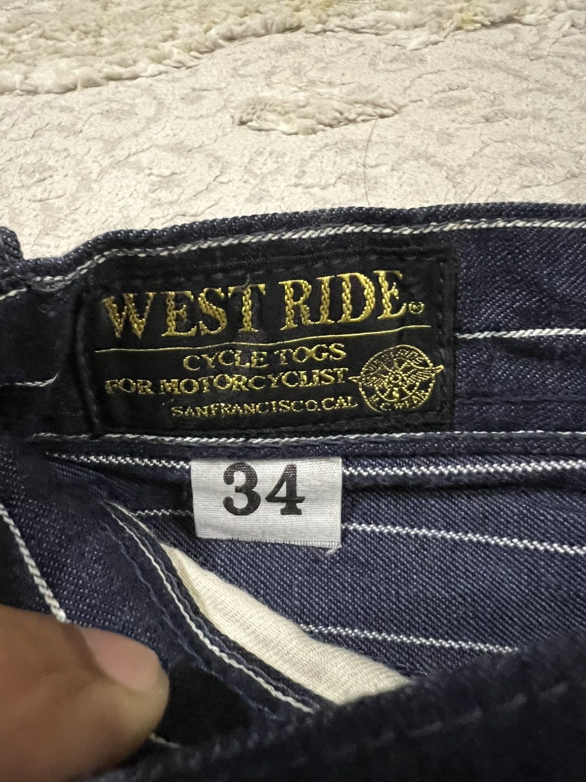 Samurai Jeans RARE Union Made Indigo Wabash Motorcyclist Biker Jean Denim Size US 36 / EU 52 - 8 Thumbnail