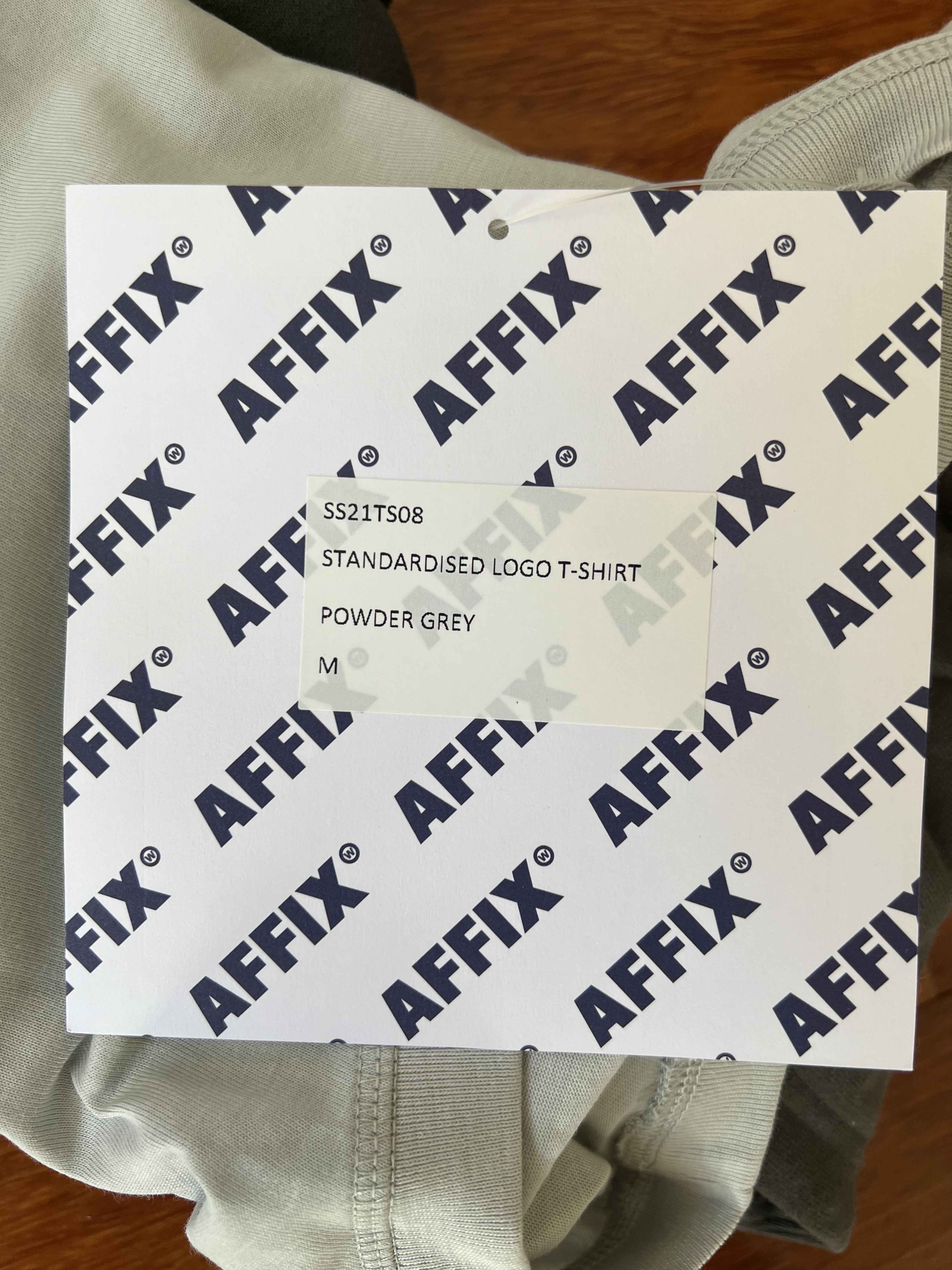 AFFXWRKS 💚 SS21 Affix Works Standardised Logo T-Shirt Powder Grey Size US M / EU 48-50 / 2 - 8 Thumbnail