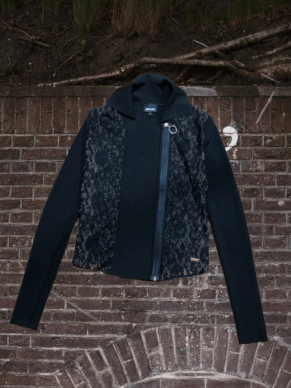 Just Cavalli Just Cavalli zip up Knit Pullover Sweater Luxury Lace Front Size S / US 4 / IT 40 - 1 Thumbnail