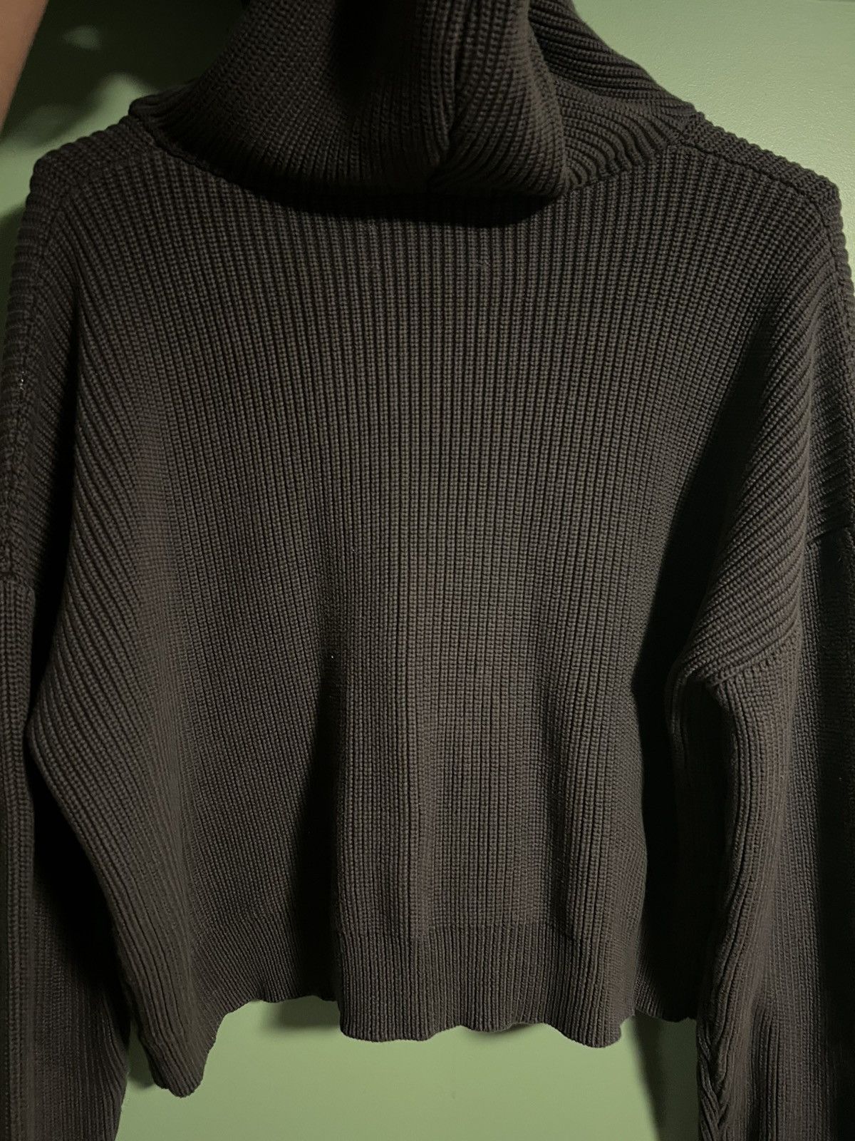 Lac Demure "GRAPHITE" CROPPED KNITTED FISHERMAN ZIP HOODIE Size US L / EU 52-54 / 3 - 5 Thumbnail