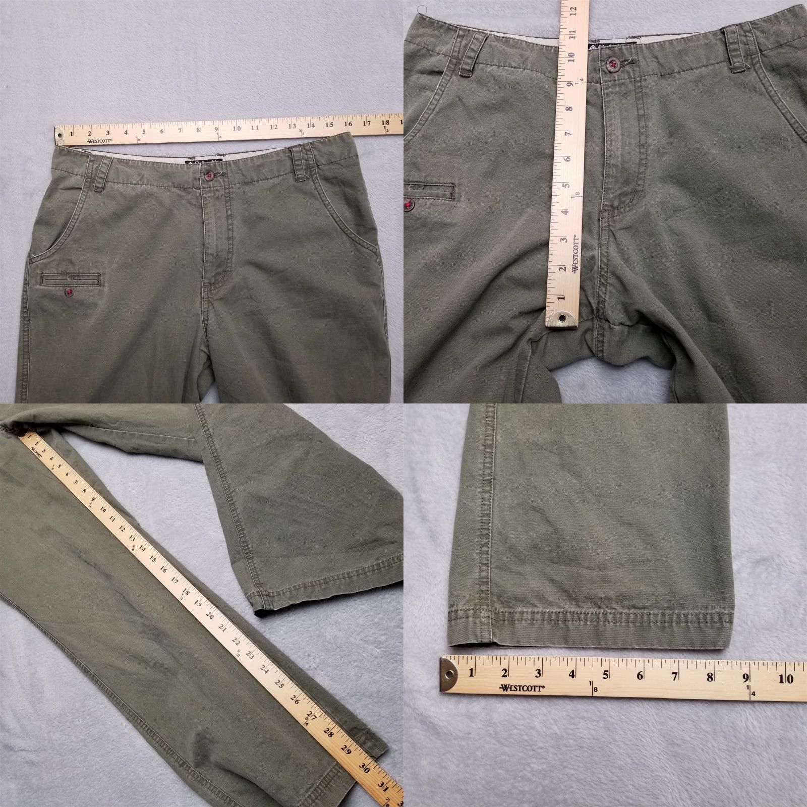 Olive Columbia Pants Womens 10 32x30 Olive Green Twill Flat Front 100% Cotton Hiking Casual Outdoor Size 32" / US 10 / IT 46 - 8 Thumbnail