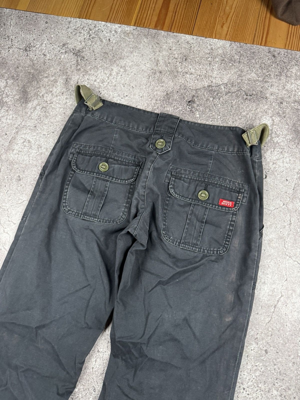 Miss Sixty Miss Sixty Vintage Y2K Flared Cargo Front Pockets Pants fade Size 29" - 9 Thumbnail