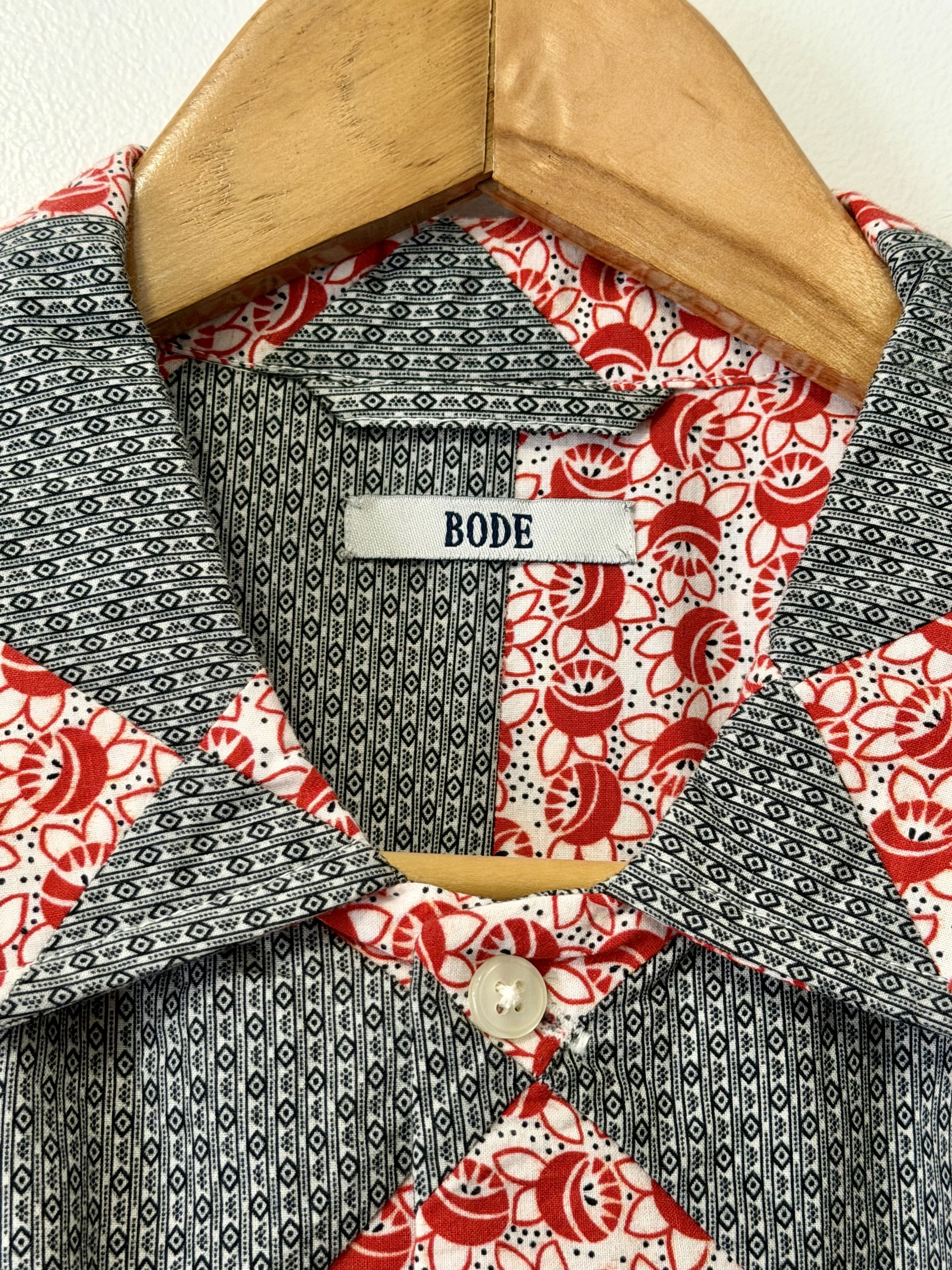 Bode Bode Black & Red Deco Cotton Short Sleeve Button Down Shirt Size US L / EU 52-54 / 3 - 4 Thumbnail