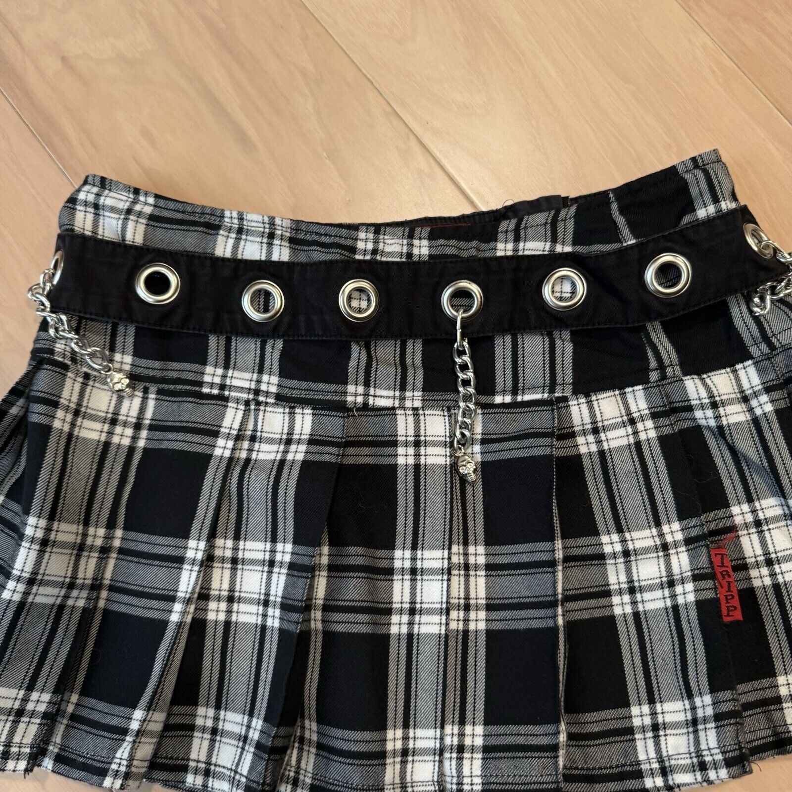 Tripp NYC × Vintage Vintage Tripp NYC Skirt Medium White Black Plaid Mini Tutu Size 28" / US 6 / IT 42 - 3 Thumbnail