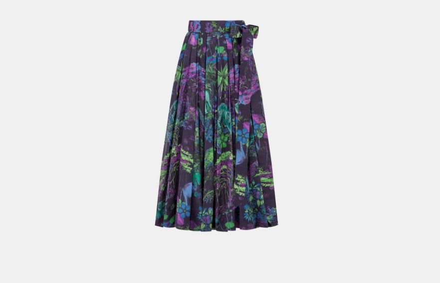 Dior o1w1db10824 Mid-Length Pleated Skirt in Multicolor Size 25" / US 0 / IT 36 - 1 Thumbnail