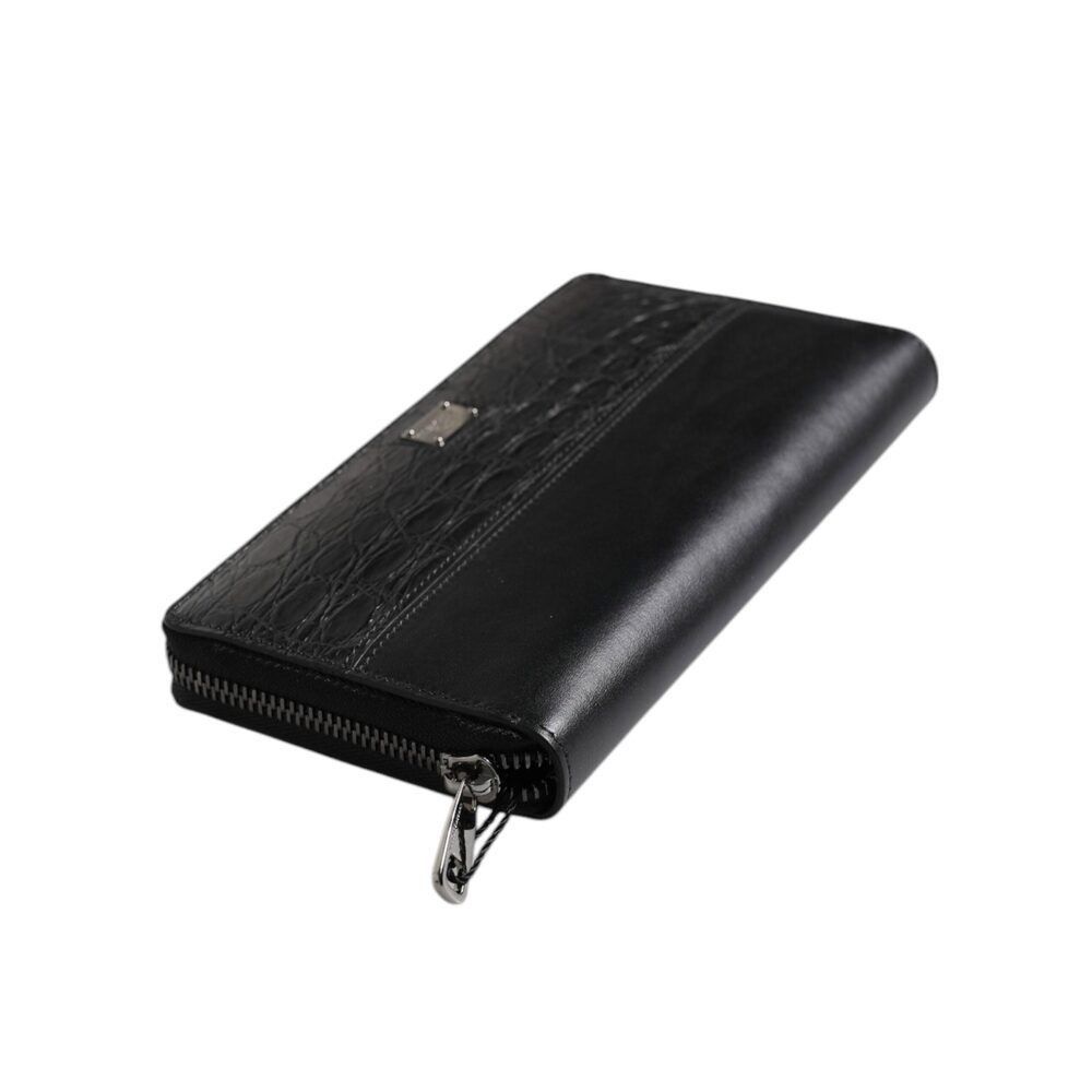 Dolce & Gabbana Dolce & Gabbana Black Leather Logo Plaque Zip Around Contine Size ONE SIZE - 6 Thumbnail