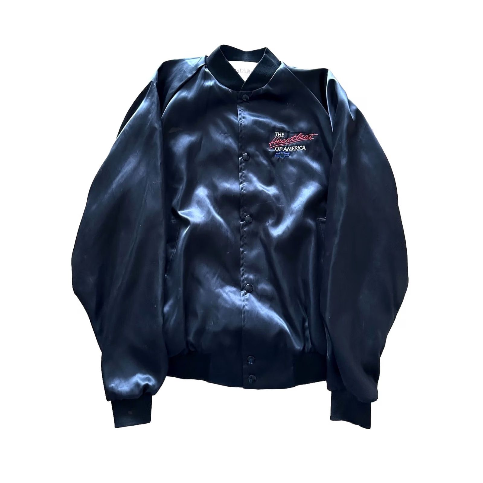 Vintage VINTAGE West Ark Jacket Bomber 80s The Heartbeat Of America Black Satin Nylon Zip Embroidered Logo Mens Medium Size US M / EU 48-50 / 2 - 3 Thumbnail