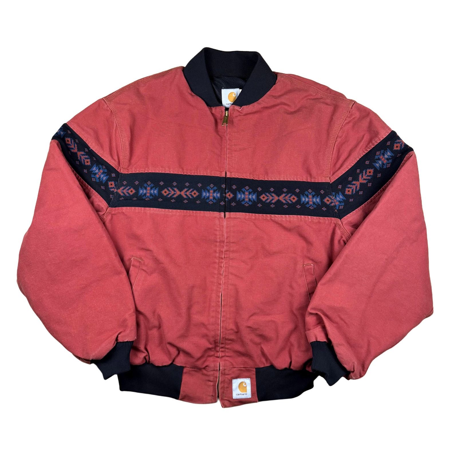 Carhartt Vintage 1994 Carhartt Aztec JR0456 Red Bomber Jacket XXL Size US XXL / EU 58 / 5 - 1 Thumbnail
