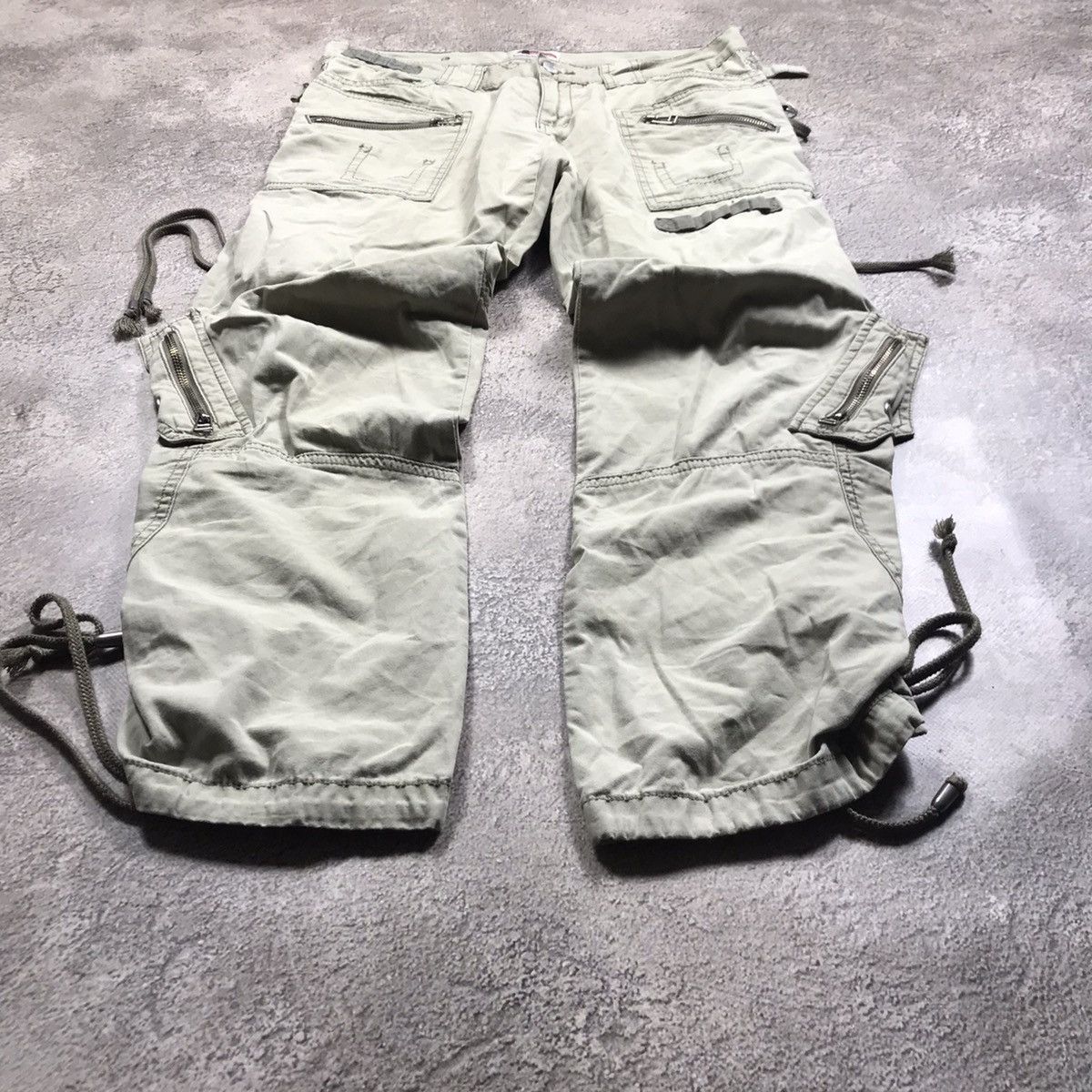 Vintage Vintage 90s Baggy Cargo Pants Parachute Distressed Streetwea Size 31" - 1 Thumbnail