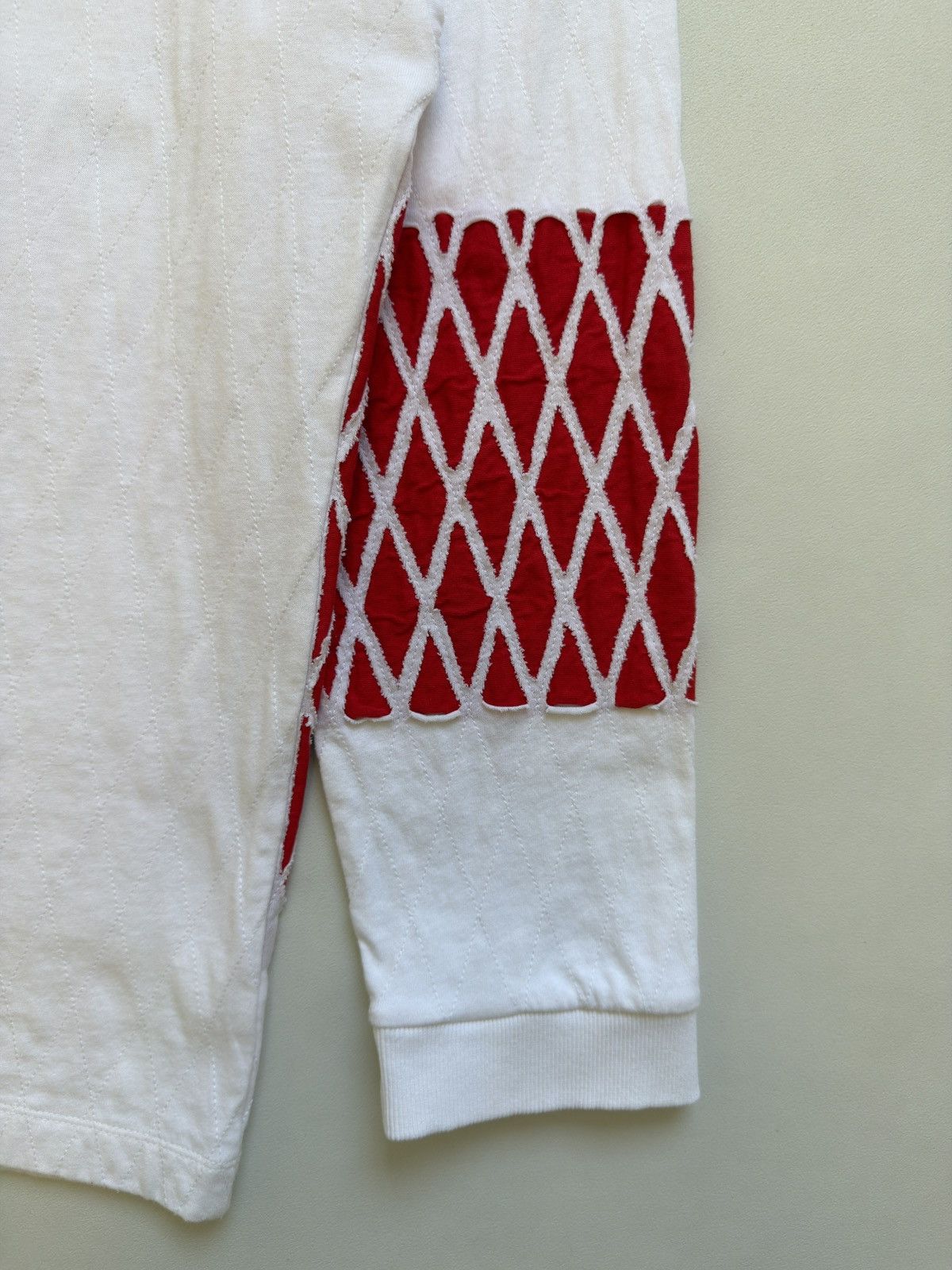 Stefan Cooke White/Red Cotton ‘Slashed’ Rugby Shirt Size US M / EU 48-50 / 2 - 16 Thumbnail