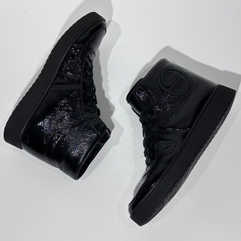 Gucci Gucci Stylish High-Top Sneakers in Black - Size US 5.5 / EU 38 - 7 Thumbnail
