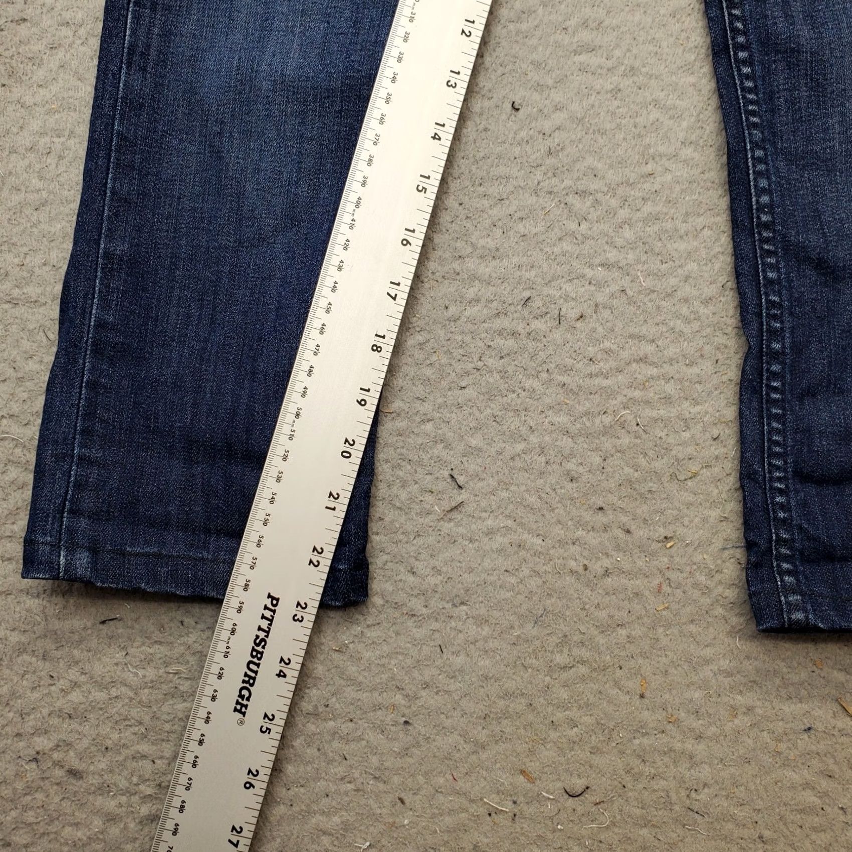Hudson Hudson Womens 25 Blue Denim Stretch Whiskered Flat Front 5-Pockets Design Jeans Size 42" / US 20 - 5 Thumbnail