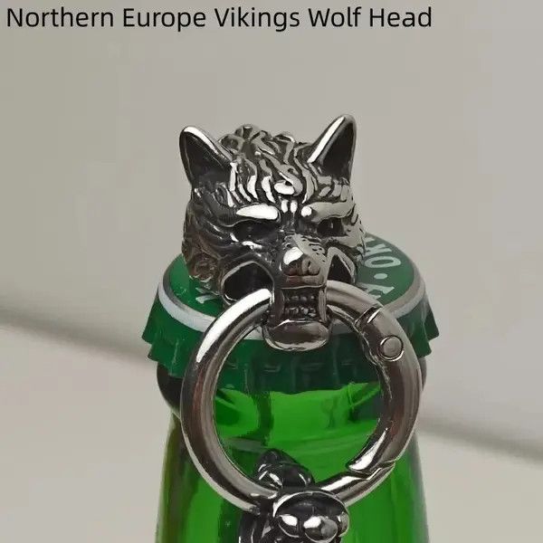 Japanese Brand Shii Stainless Steel Wolf Head Punk Pants Chain Silver Size ONE SIZE - 8 Thumbnail