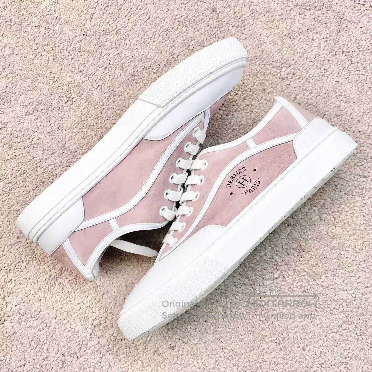 Hermes Hermes 24SS pink logo low-top board shoes| Size US 5.5 / IT 35.5 - 4 Thumbnail