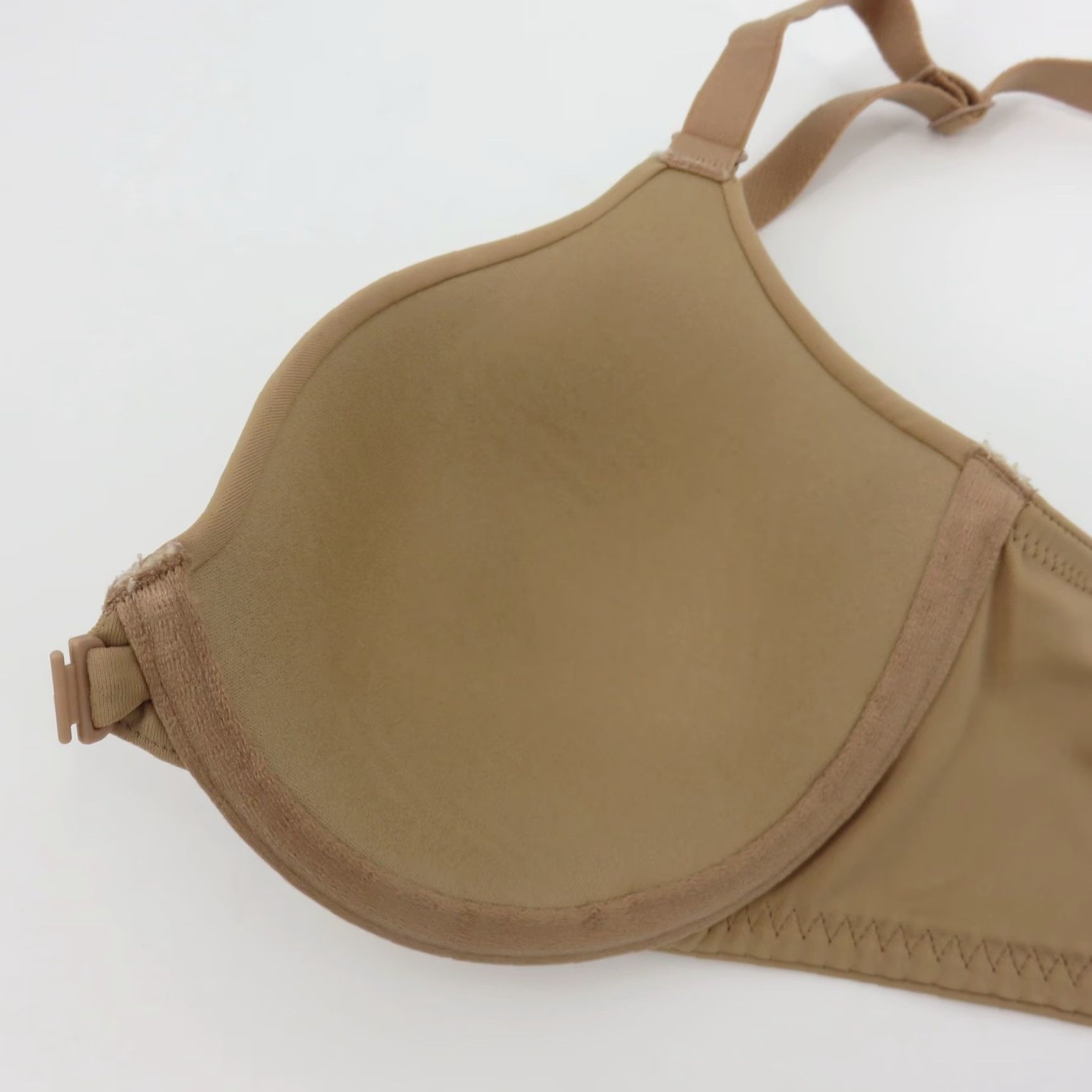 Vintage Ambrielle 34B Everyday Lightly Lined Front Close Bra Underwire Solid Beige Nylon Size ONE SIZE - 6 Thumbnail