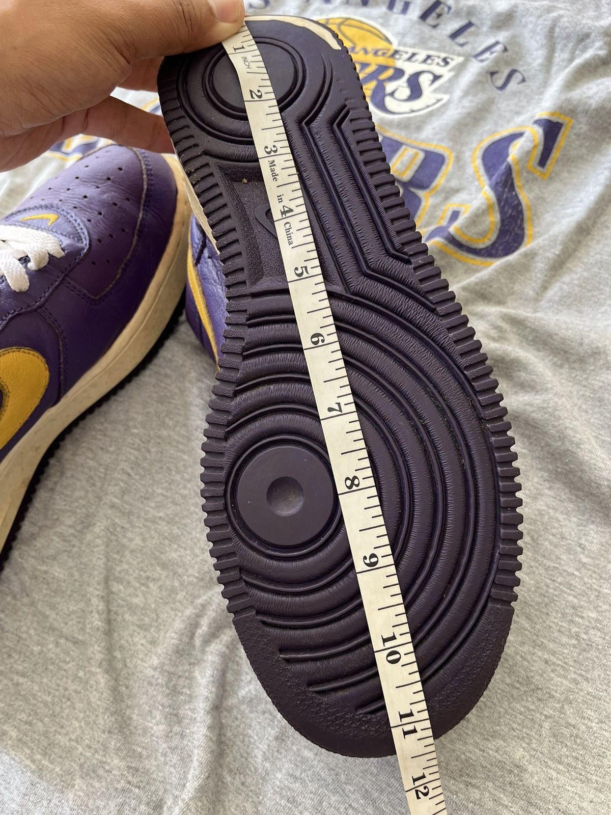 NBA × Nike Vintage Nike Air Force LA Lakers Size US 9.5 / EU 42-43 - 13 Thumbnail