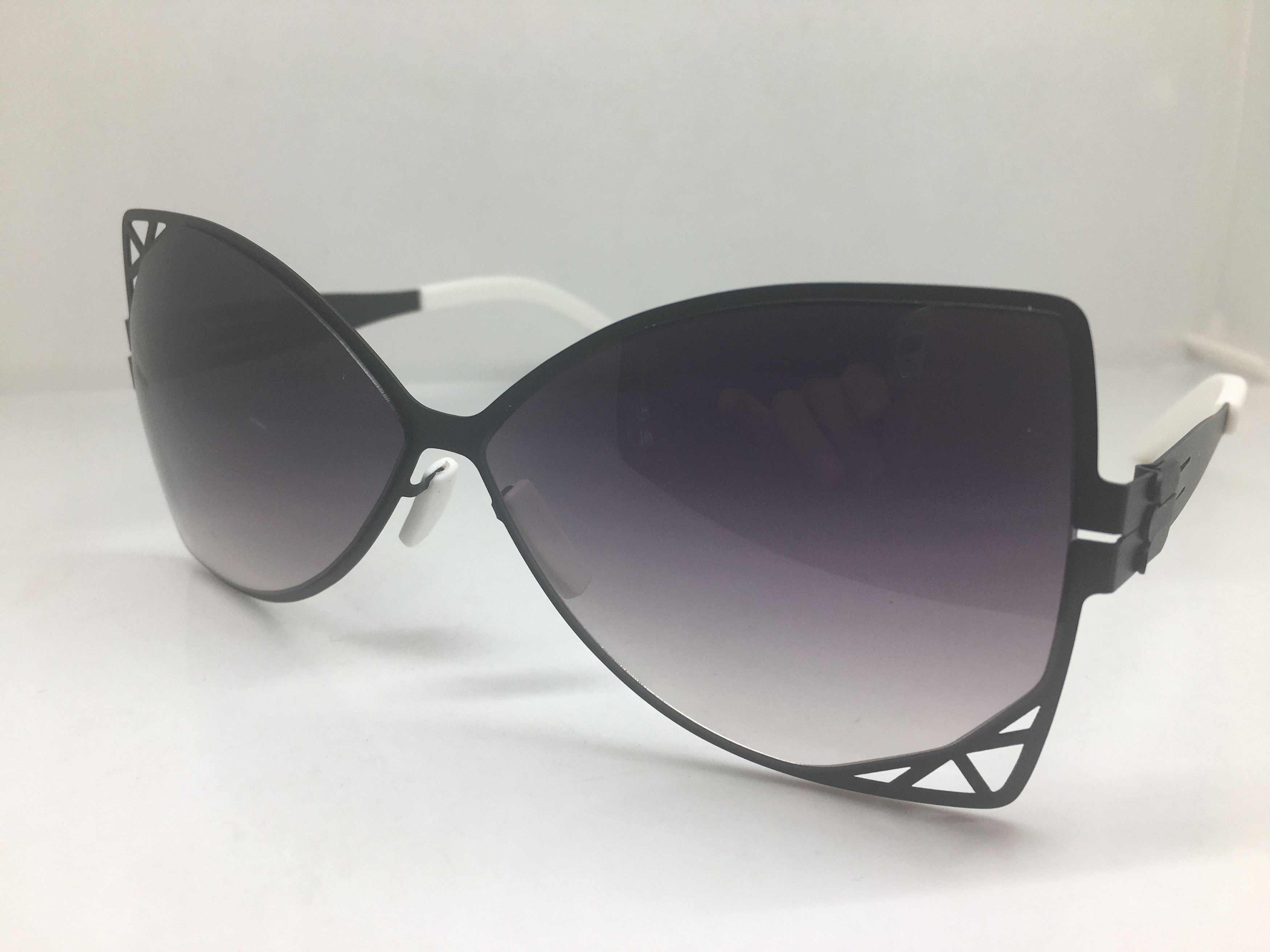 Other Matte Black Alloy Asymmetric Cat Eye Sunglasses Frame Size ONE SIZE - 4 Thumbnail