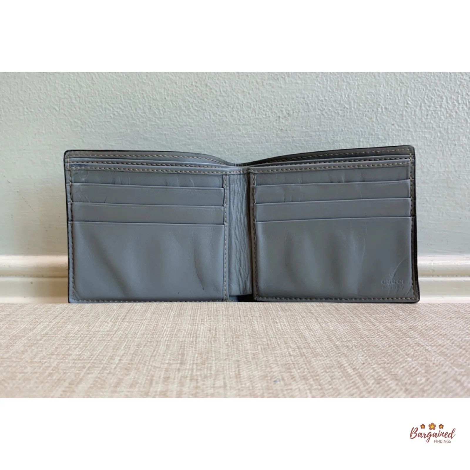 Gucci GUCCI Light Gray GG Guccissima Leather Bifold Men's Wallet Size ONE SIZE - 6 Thumbnail