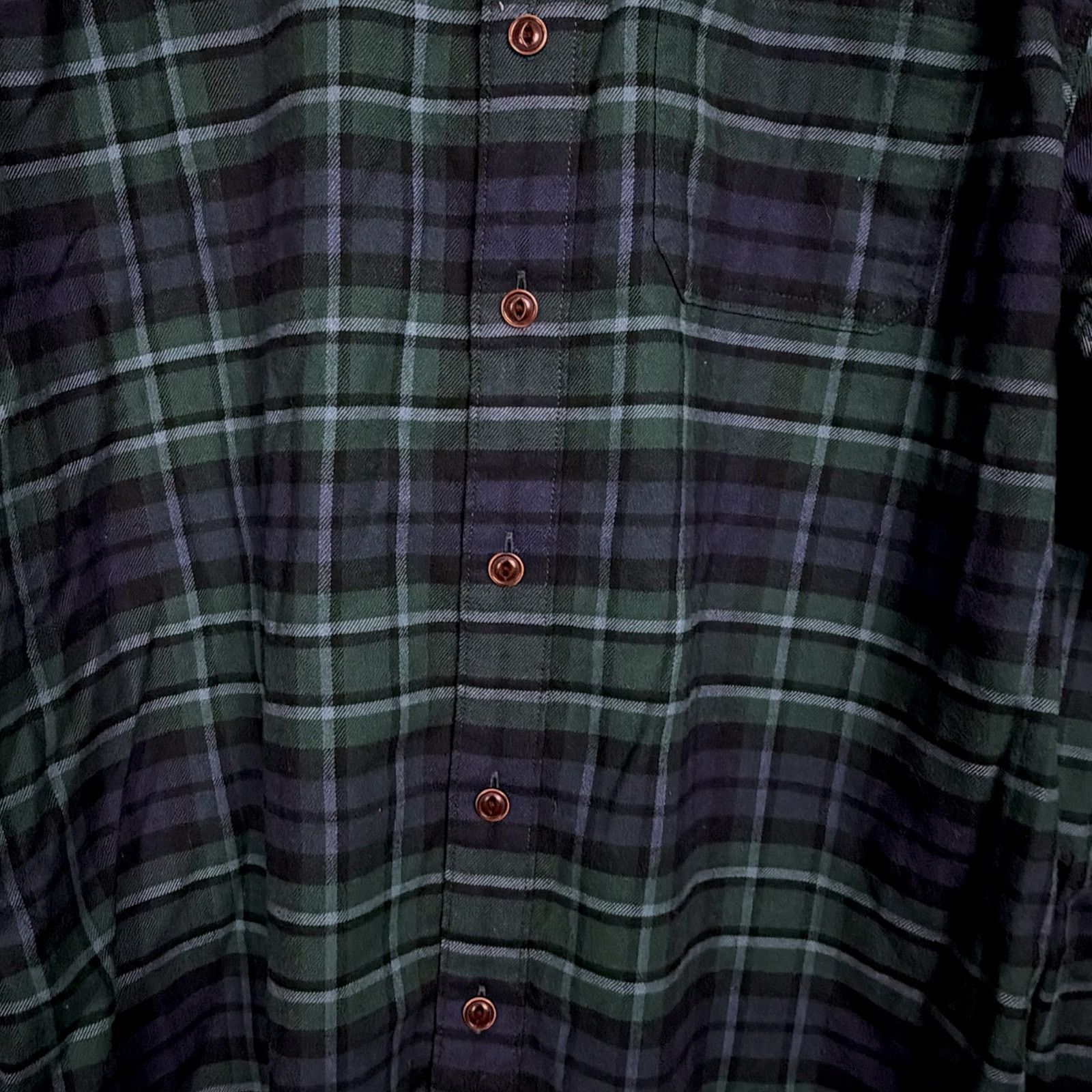 L.L. Bean Vintage LL Bean Men's Large Green Blue Flannel Button Down Size US L / EU 52-54 / 3 - 4 Thumbnail