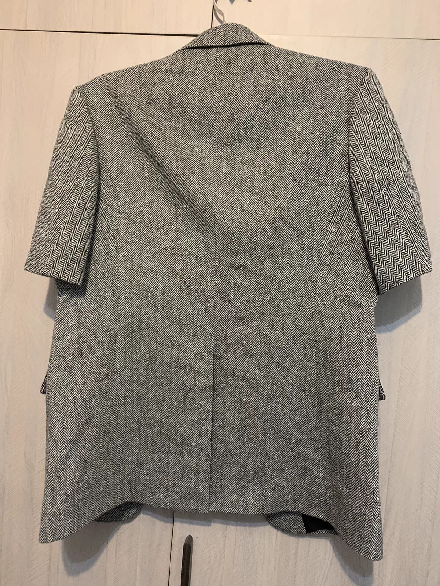 WE11DONE We11done Herringbone Wool Short-sleeve Blazer K27 Size US M / EU 48-50 / 2 - 6 Thumbnail