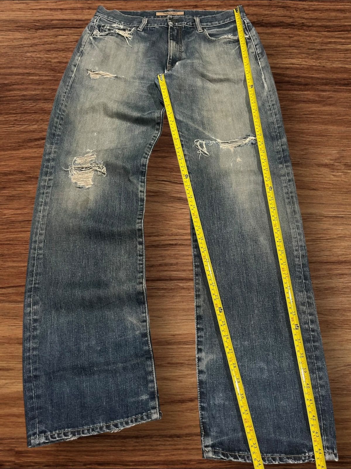 Jun Takahashi Vintage Japanese Brand Uniqlo Trash Ripped Classic Fit Jeans Size US 34 / EU 50 - 10 Thumbnail