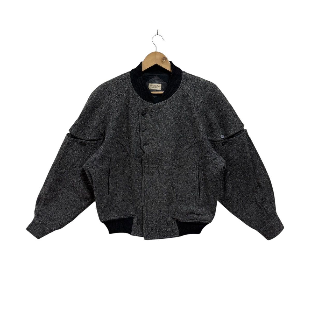 Vtg 90s TETE HOMME Katoh Kazutaka Wool Bomber Jacket