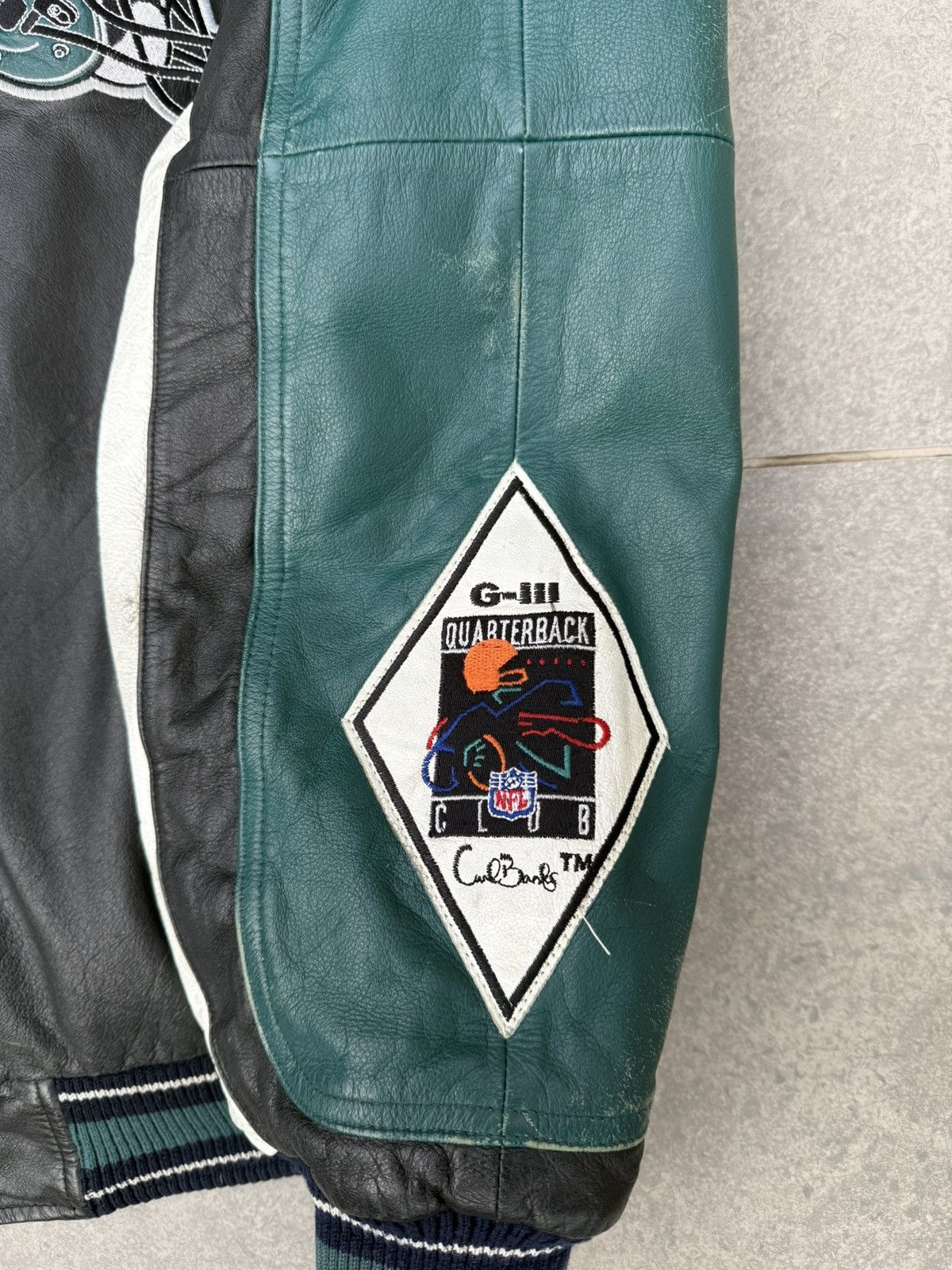 Vintage Vintage Thrashed NFL Philadelphia Eagles Leather Jacket Size US M / EU 48-50 / 2 - 5 Thumbnail