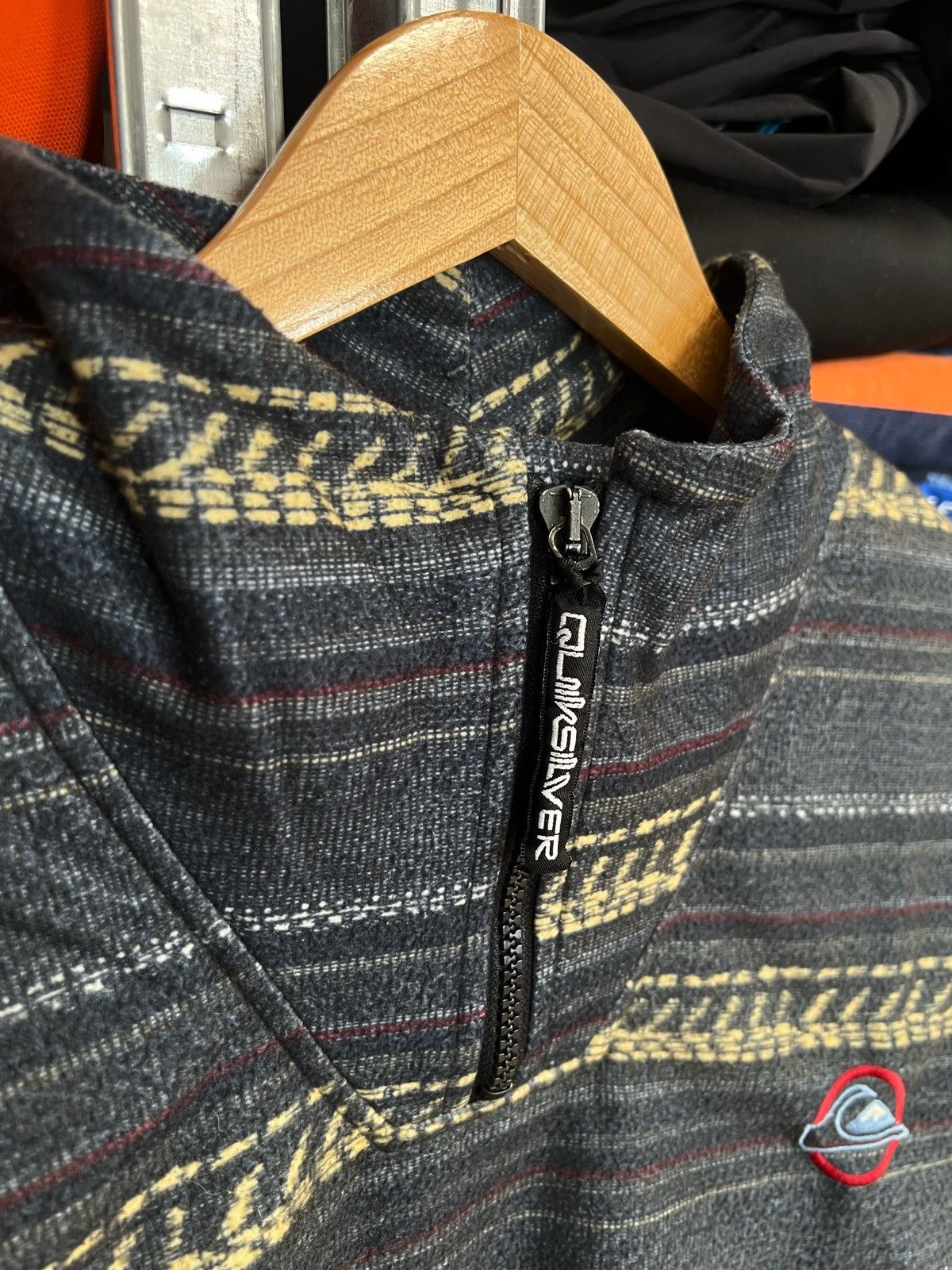Quiksilver × Vintage Vintage Striped Quiksilver 1/4 Zip Fleece Jacket Surf Style Size US XL / EU 56 / 4 - 3 Thumbnail