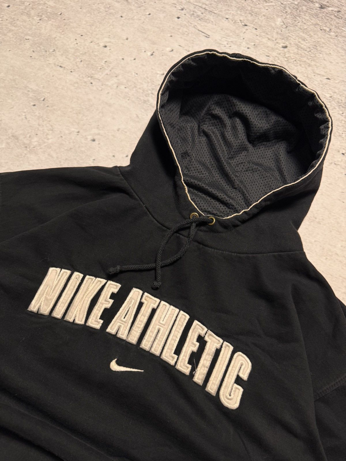 Nike × Vintage NIKE ATHLETIC VINTAGE CENTER LOGO OVERSIZE BOXY HOODIE Size US L / EU 52-54 / 3 - 4 Thumbnail