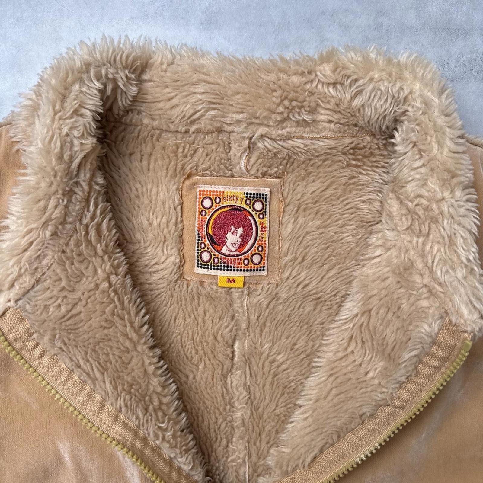 Other Y2K Beige Sixty 7 Faux Suede Outer Jacket Size M / US 6-8 / IT 42-44 - 4 Thumbnail