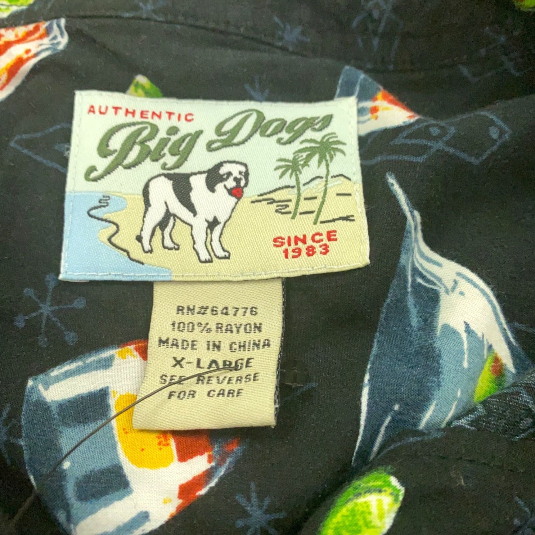 Big Dogs VINTAGE Big Dogs Button-Up Shirt Mens XL Black Cocktail Pattern 90s Theme Party Beach Casual Mens XL Black Cocktails Shirt Size US XL / EU 56 / 4 - 8 Thumbnail