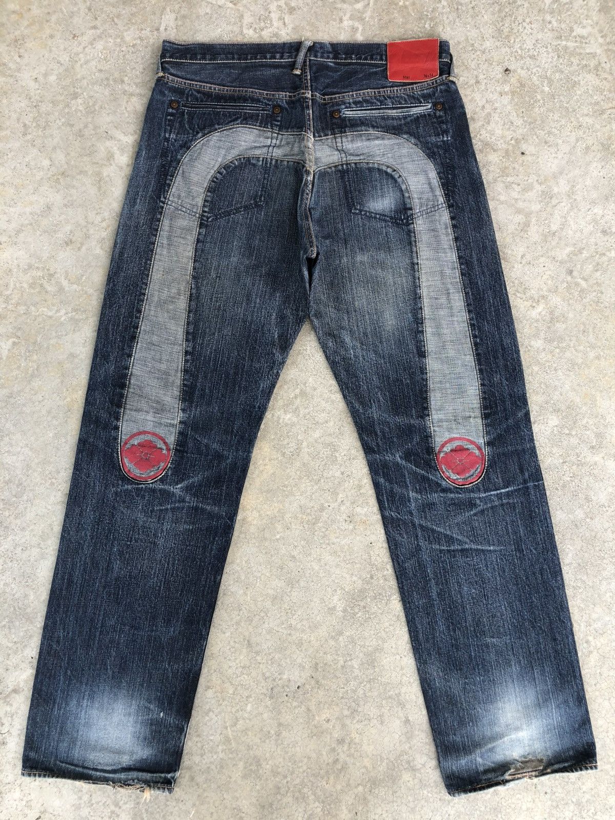 Evisu Evisu Lot 5040 Sakura Daicock Selvedge Denim Distressed Size US 35 - 1 Thumbnail