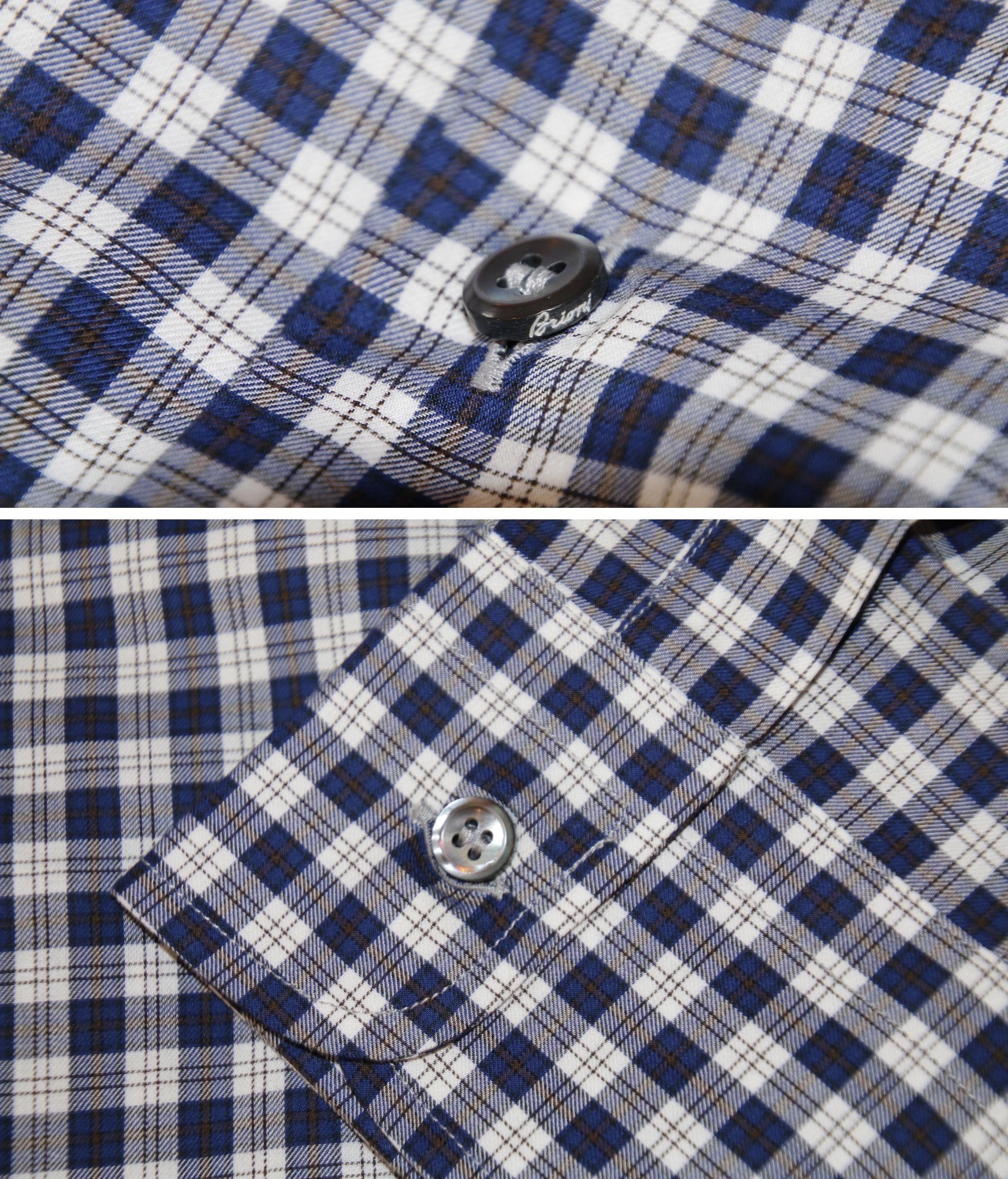 Brioni $1000 Brioni Blue plaid long sleeve shirts M Size US M / EU 48-50 / 2 - 5 Thumbnail